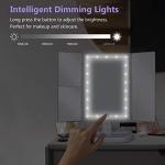 Lighted Trifold Vanity Makeup Mirror with Magnification