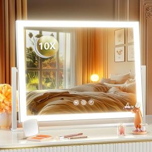 Lighted Hollywood Vanity Makeup Mirror with 10X Magnification