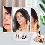 Lighted Trifold Vanity Makeup Mirror with Magnification
