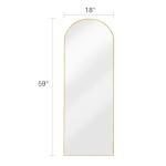 Gold Arched Full Length Floor Mirror with Stand