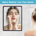 Fog-Free Shower Mirror with 3M Adhesive Black Frame