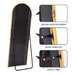 Gold Arched Full Length Floor Mirror with Stand