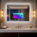 Smart Vanity Mirror with Touchscreen TV and LED Lights