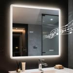 36"x36" LED Bathroom Mirror with Bluetooth Speaker