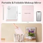 FUNTOTECH Large Rechargeable Travel Makeup Mirror with Lights