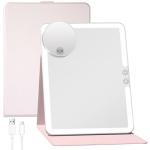 FUNTOTECH Large Rechargeable Travel Makeup Mirror with Lights