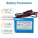 12V Rechargeable Li-ion Battery Pack with Charger