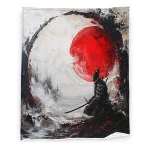 Ninja 50" x 60" Red Sun Samurai Fleece Blanket