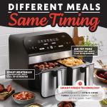 Gourmia 10 Qt Dual Basket Air Fryer Black