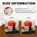 Samurai Ninja Pillow Covers Set of 4