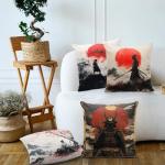 Samurai Ninja Pillow Covers Set of 4