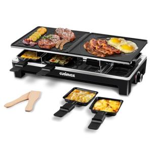 CUSIMAX Electric Raclette Grill & Reversible Griddle
