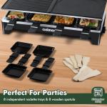 CUSIMAX Electric Raclette Grill & Reversible Griddle