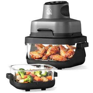 Oylus 4-in-1 Glass Air Fryer with Dual Containers
