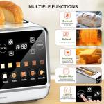 Ergonomic 4-Slice Stainless Steel Touchscreen Toaster