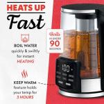 Gourmia 1.7L Electric Programmable Glass Kettle