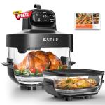 Kismile 5-in-1 Glass Air Fryer with Dual Bowls