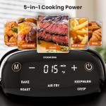 Kismile 5-in-1 Glass Air Fryer with Dual Bowls