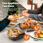 Kismile 5-in-1 Glass Air Fryer with Dual Bowls