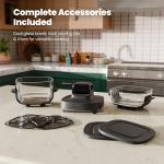 Kismile 5-in-1 Glass Air Fryer with Dual Bowls