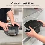 Kismile 5-in-1 Glass Air Fryer with Dual Bowls