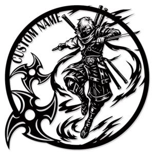 Personalized Ninja Warrior Metal Wall Art Sign