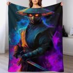 Ninja Colorful Soft Flannel Fleece Throw Blanket