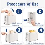 Seydere Toaster 2 Slices, Toasters Wide Slot, Bread Toaster with Cancel, Bagel, Defrost Function, Bagel Toasters with Removable Tray & 6 Temperature Settings, Beige