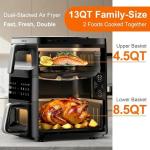 13QT Compact Dual-Basket Air Fryer with Window