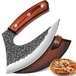 TIVOLI Ulu Knife with Sheath and Rosewood Handle