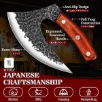 TIVOLI Ulu Knife with Sheath and Rosewood Handle