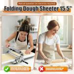 Folding Manual Dough Sheeter with Adjustable Thickness