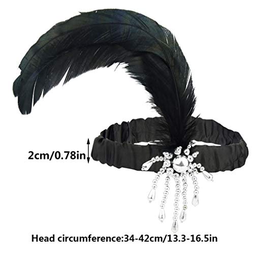 12pcs 1920s Flapper Headbands with Feathers