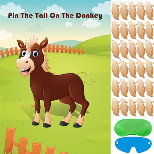 Pin the Tail on the Donkey Party Game Set