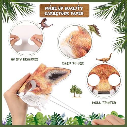 16 Jungle Animal Masks for Kids' Parties