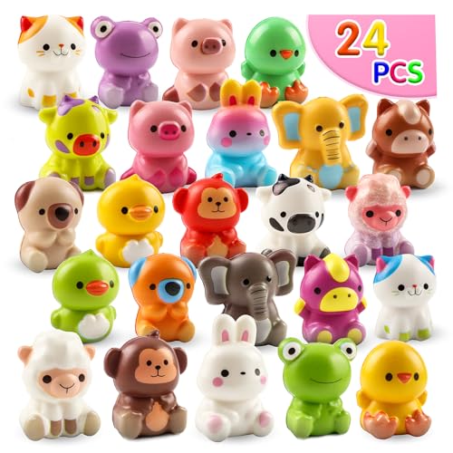 24PCS Animal Squishy Toys for Kids Party Favors