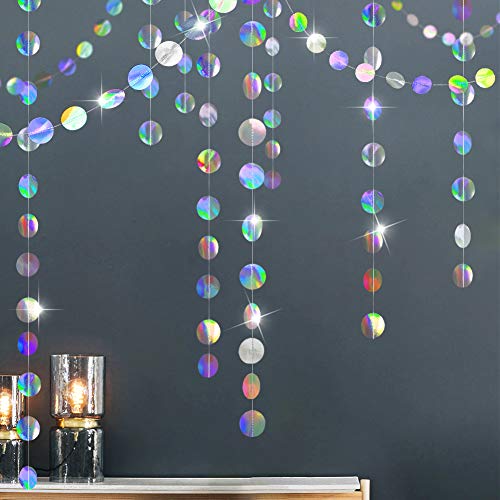 Holographic Circle Garlands - Mermaid Theme Party Decorations