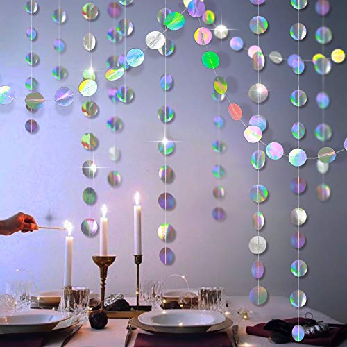 Holographic Circle Garlands - Mermaid Theme Party Decorations