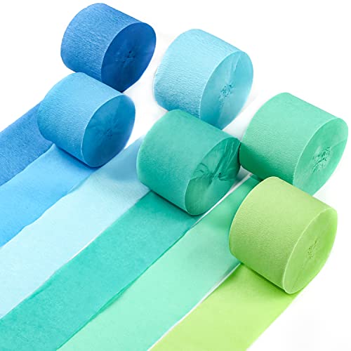 PartyWoo Crepe Paper Streamers 6 Rolls - Variety Pack