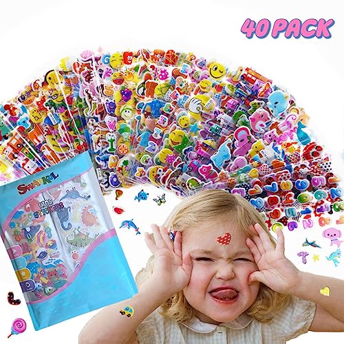 Kids Stickers Variety Pack, 1000+ 3D Puffy Designs