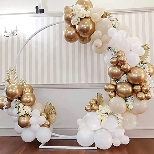 White Gold Balloons Garland Arch Kit, 156PCS Boho Party