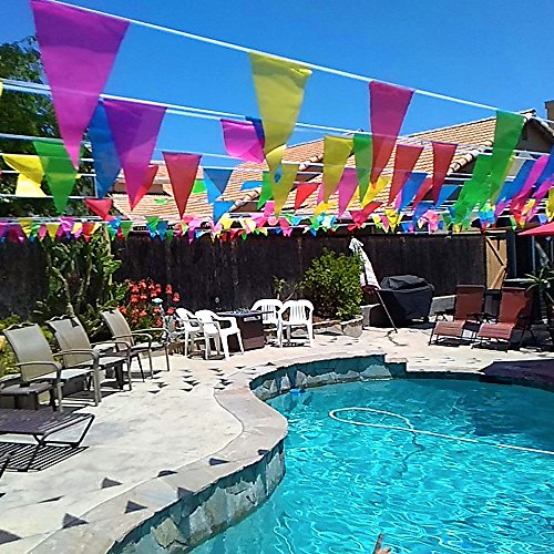 100ft Multicolor Pennant Banner Flags - Perfect Party Decor