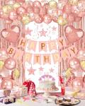Rose Gold Happy Birthday Party Decor Set