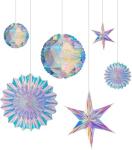 Iridescent Party Decorations with Honeycomb Ball Garlands