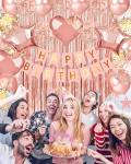 Rose Gold Happy Birthday Party Decor Set