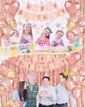 Rose Gold Happy Birthday Party Decor Set