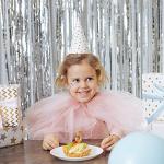 Silver Metallic Foil Fringe Curtains - 2 Pack