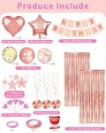 Rose Gold Happy Birthday Party Decor Set