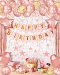 Rose Gold Happy Birthday Party Decor Set