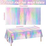 4 Pack Iridescent Disposable Tablecloths for Parties